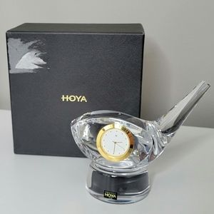 Hoya Museum Crystal Japan Golf Club Clock w/ Box